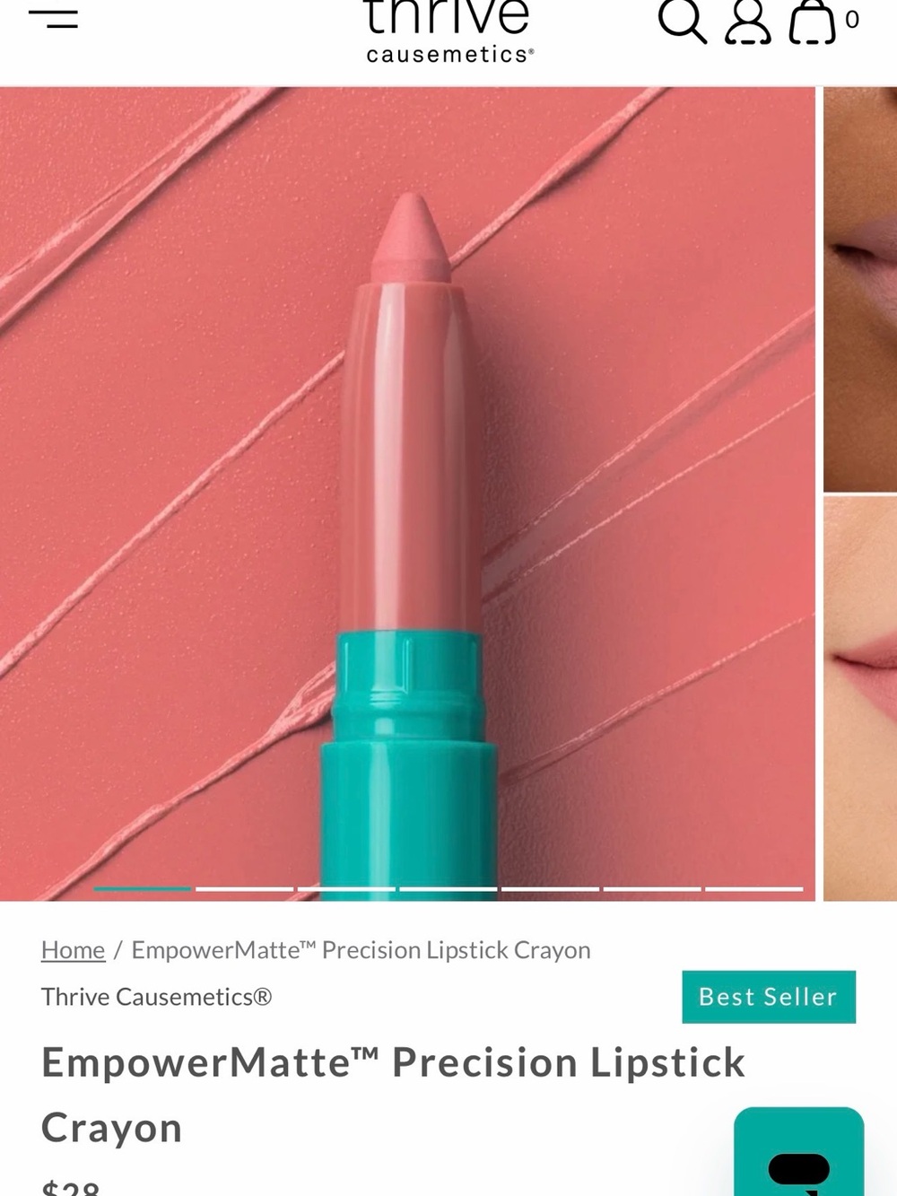 BRAND NEW Thrive Causemetics Precision Lipstick Crayon — Kaisa (Dusty Rose)